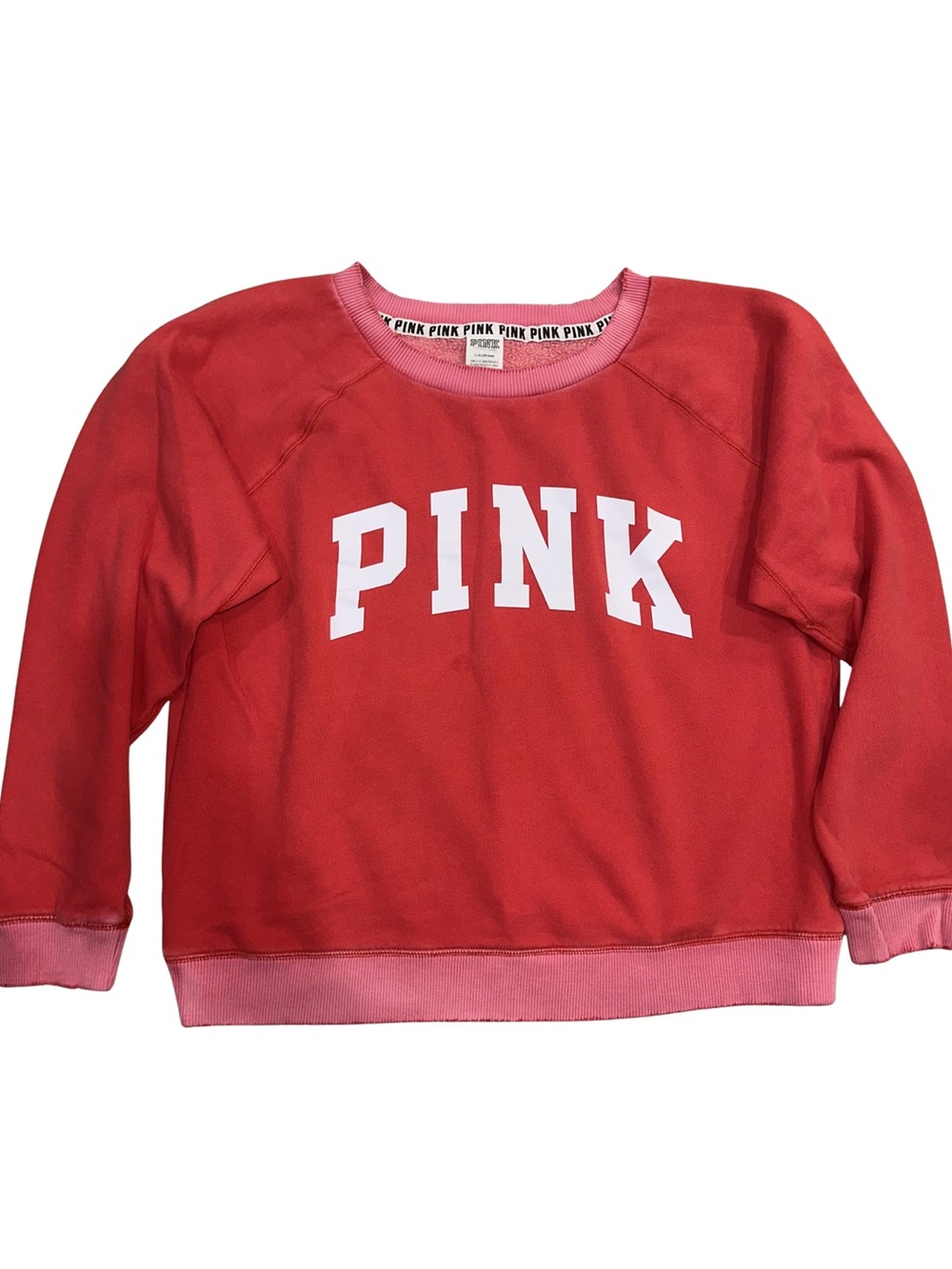 PINK Victoria’s Secret Pullover Sweatshirt Coral Color Size Large